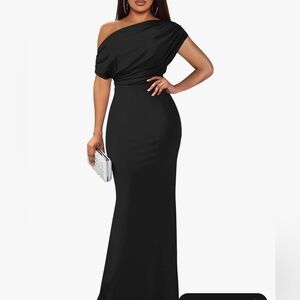 Amazon Black One-Shoulder Gown